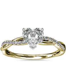 Petite Twist Diamond Engagement Ring in 14k Yellow Gold (1/10 ct. tw.)